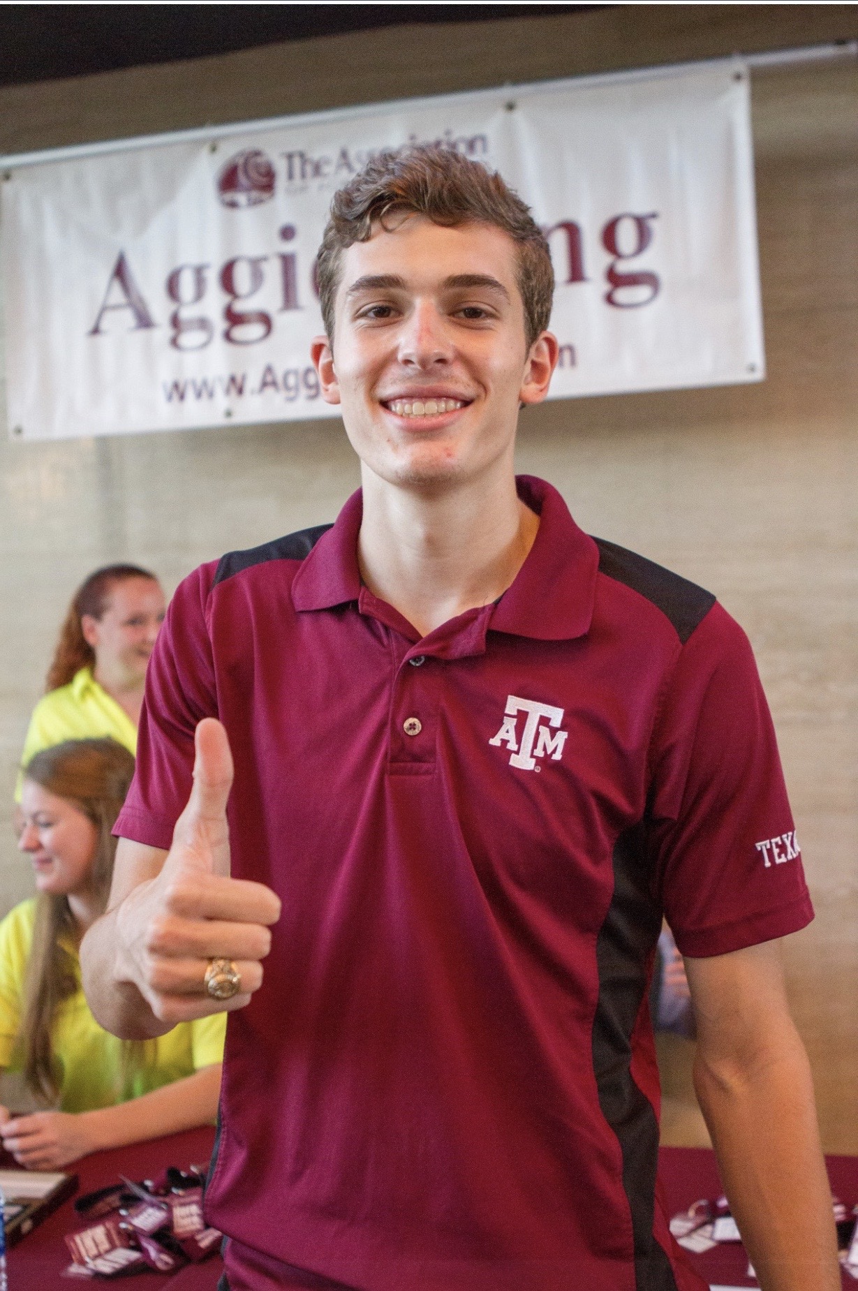 Me as a freshman trying on an Aggie Ring... made it onto Twitter!